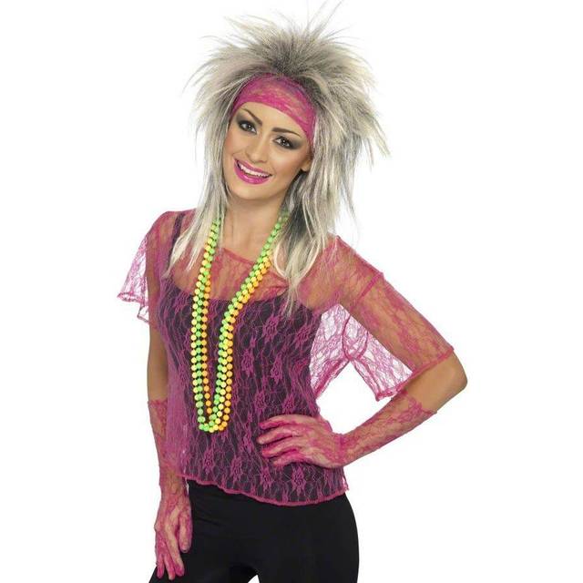 80-tals Spetskit Neon Rosa  - Onesize