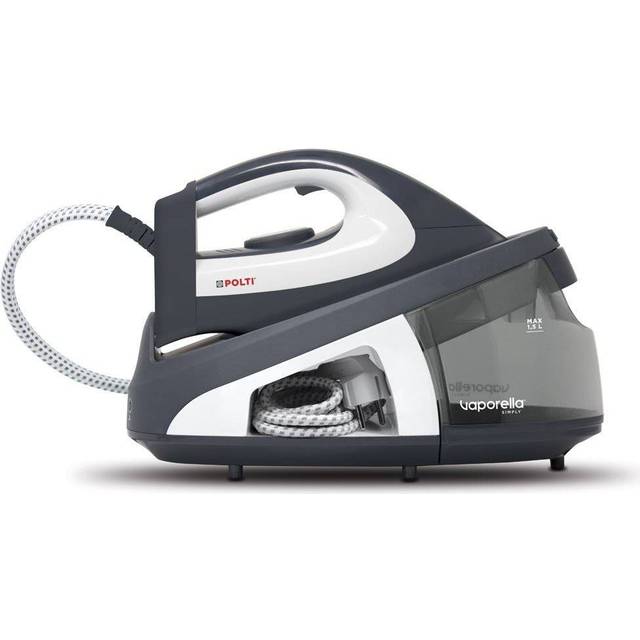 Polti Vaporella Simply VS10.12, Ånggeneratorjärn med 1,5 l löstagbar tank, max pump 6,5 BAR, ECO-funktion, 2 minuters uppvärmning, grå