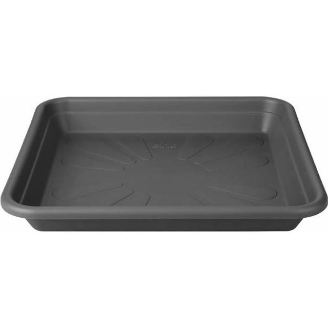 Universal Saucer Square 25cm Anthracite Plastic Indoor Water Drainage Recyclable