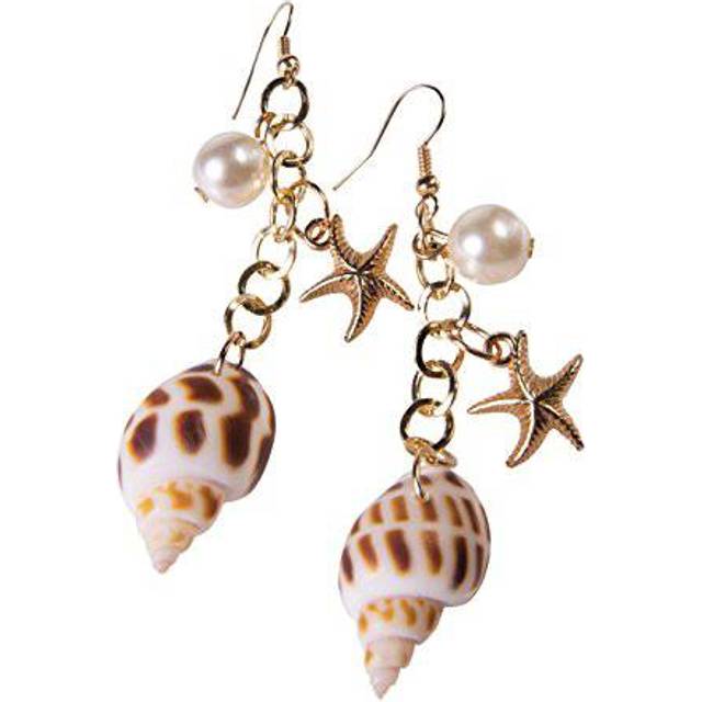 Ladies Mermaid Shell Earings -  mermaid earrings fancy dress accessory sea shell ladies jewellery FANCY DRESS PARTY MERMAID EARRINGS SHELL ADULT