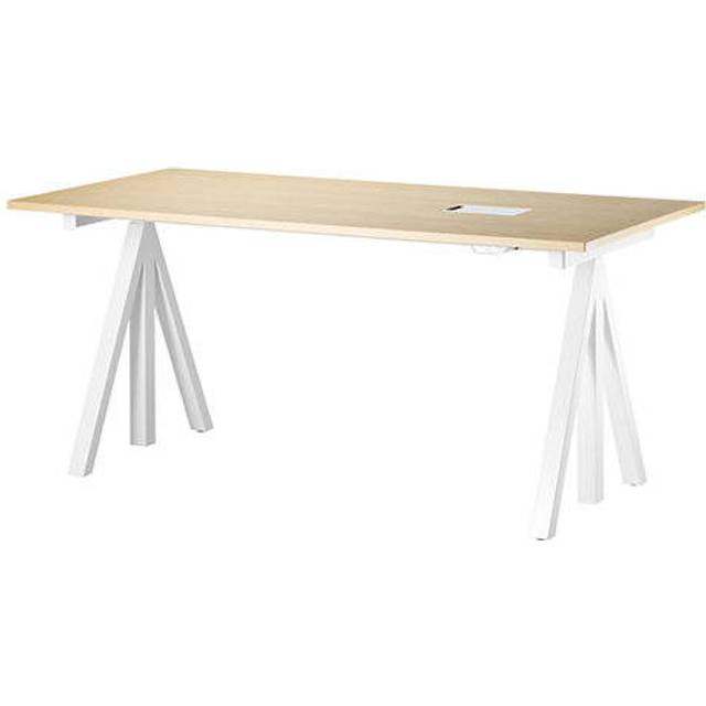 String Motordrivet Skrivbord 140cm - Vit Laminat