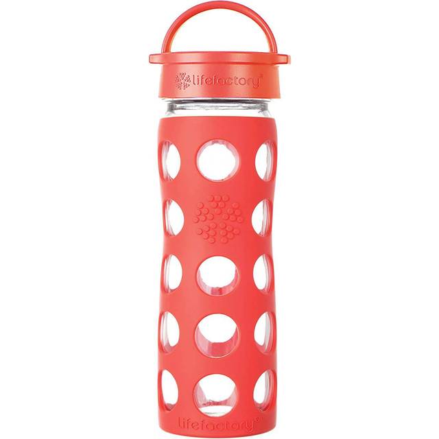 Lifefactory 16Ounce BPAFree Glass Water Bottle with Classic Cap and Protective Silicone Sleeve  Optic White