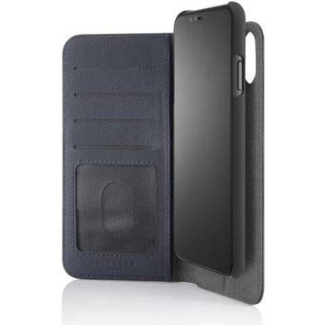 Pipetto Magnetic Folio - iPhone X/Xs - magnetiskt fodral - Marinblå - Blå/Rosa/Svart/