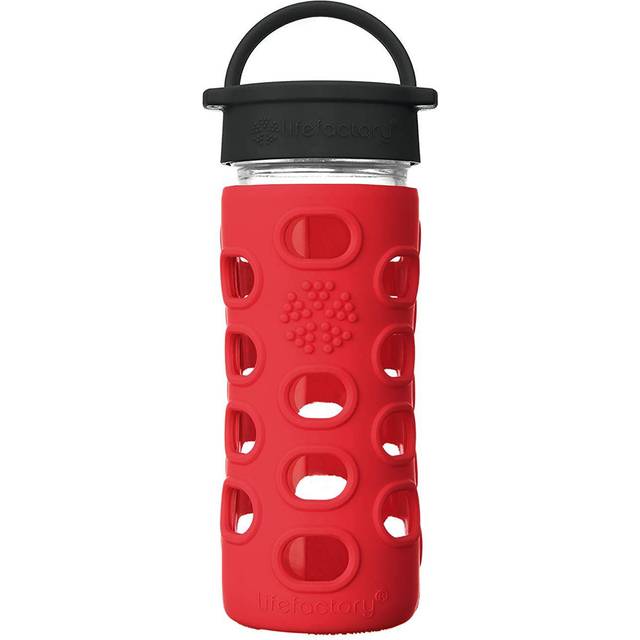 Lifefactory 12-Ounce BPA-Free Glass Water Bottle with Classic Cap and Protective Silicone Sleeve  Marigold