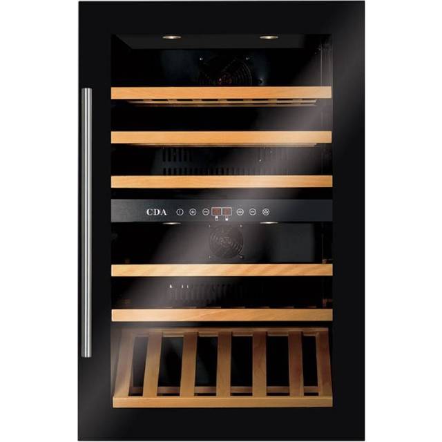 CDA FWV902BL 88cm Integrated In Column Dual Zone Wine Cooler - BLACK