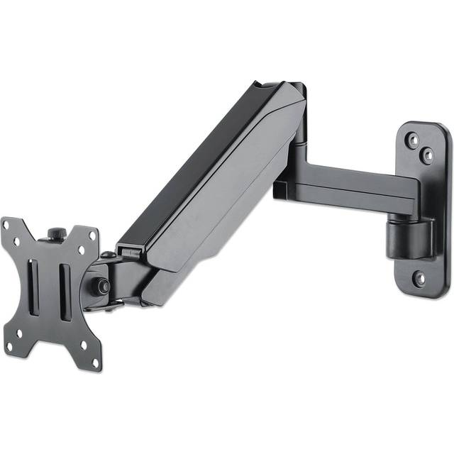 Manhattan TV- och monitormontering, vägg, fjäderarm, 1 skärm, skärmstorlekar: 17-32 tum, svart, VESA 75 x 75 till 100 x 100 mm, max 8 kg, höjdjusterbar svängarm (3 svängar), livstidsgaranti