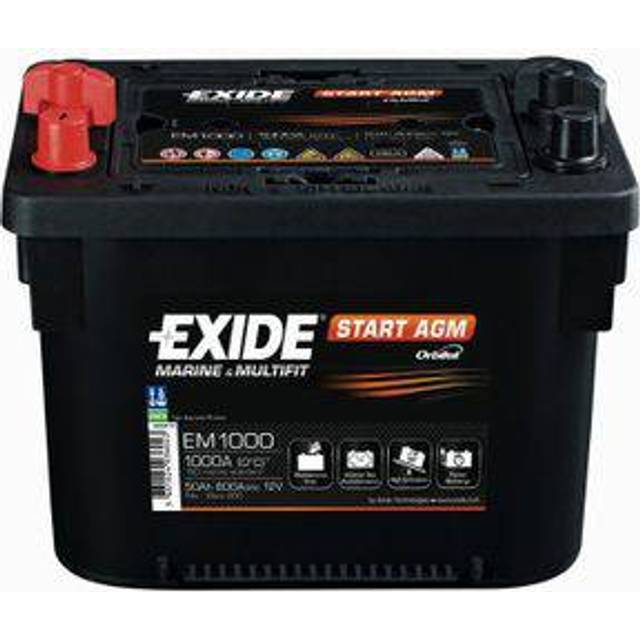 Exide Start AGM EM1000 Start-Stop 50 Ah - Volvo - Opel - Renault - Mitsubishi - Saab - Mercedes - VW - Nissan
