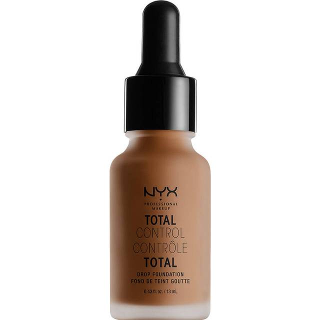 NYX Professional Makeup Total Control Drop Foundation, exakt dosering, monteringsbar opacitet, långvarig, vegansk formel, matt finish, färgton: Mocha