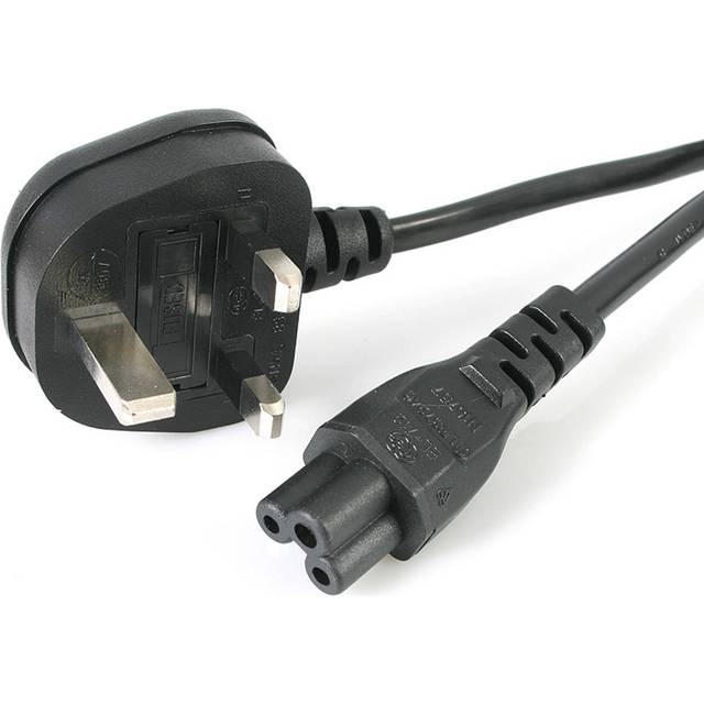 StarTech 2m Laptop Power Cord - 3 Slot For Uk - Bs-1363 To C5 Clover Leaf Power Cable Lead