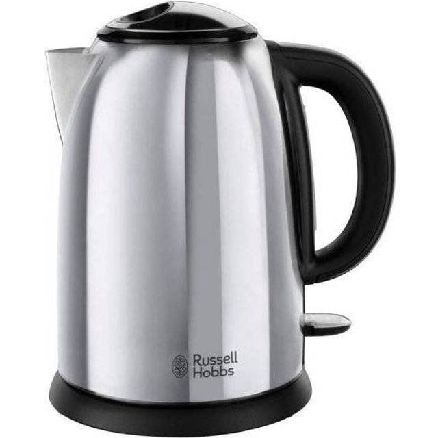 Russell Hobbs Victory vattenkokare, 1.7l, 2400W, snabbkokningsfunktion, rostfritt stål, perfekt hällpip, avtagbart kalkfilter, vattennivåindikator, 23930-70