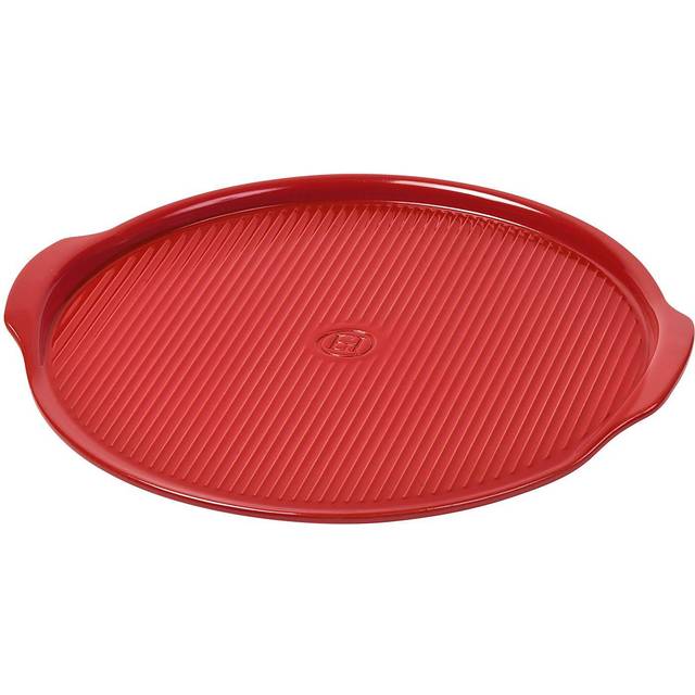 Emile Henry Burgundy Large Ridged Pizza Stone 40cm