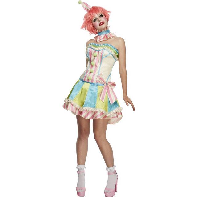 Uk 8-10 Ladies Fever Deluxe Vintage Clown Costume - Fancy Dress Circus Adult -  clown vintage costume fancy dress ladies circus fever adult boutique