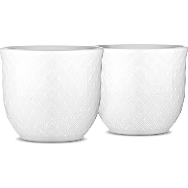 Lyngby Porcelæn Rhombe egg cup. 2-pack white