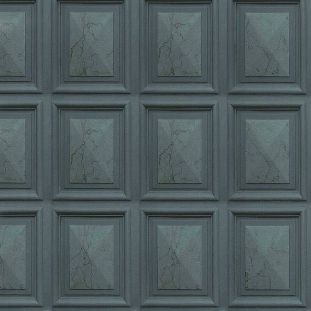 Luxury Teal Marble Wood Panelling Effect Realistic Vinyl Wallpaper 6319-18