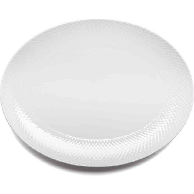 Rhombe Oval serveringsfat 35x26,5 Vit