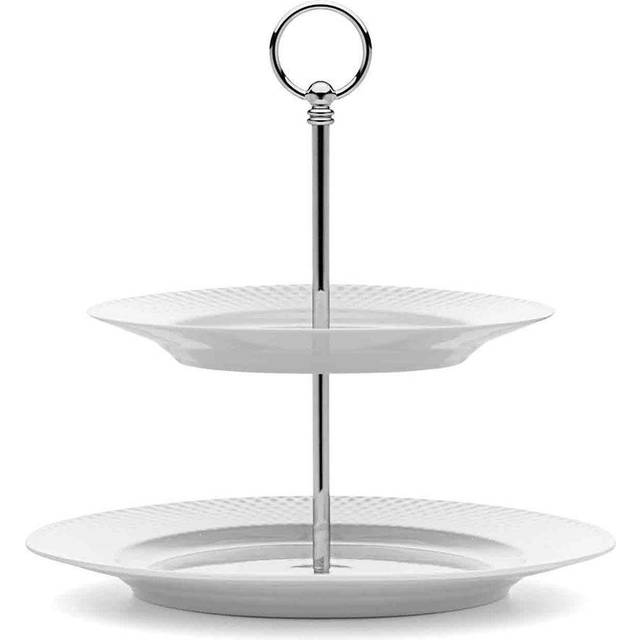 Lyngby Porcelæn Rhombe cake dish Ø 27 cm white