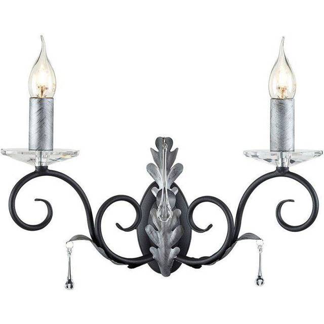 Elstead AML2 BLK/SILVER Amarilli Two Light Wall Light Black/silver