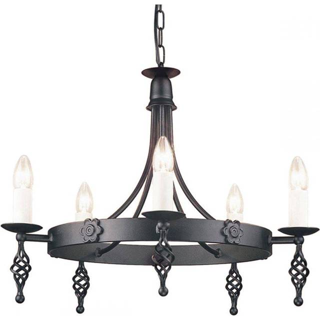 Elstead BY5 BLACK Belfry Five Light Chandelier Black