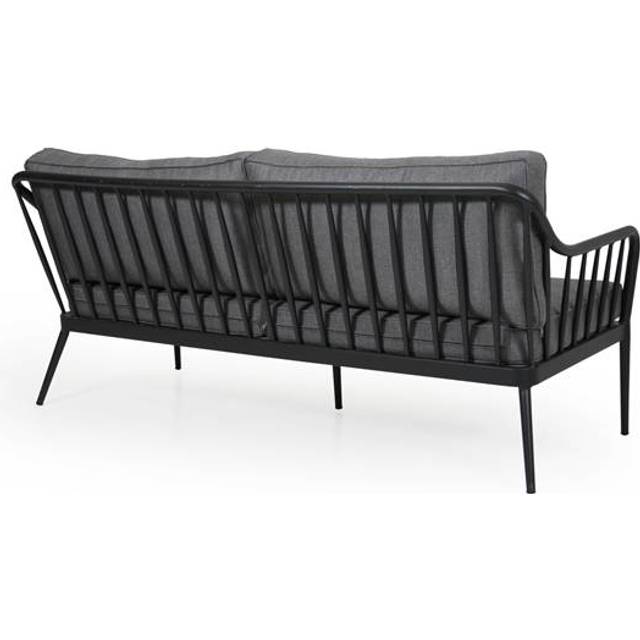 Brafab Coleville 3-sitssoffa Svart med grå dyna 182 x 81 cm