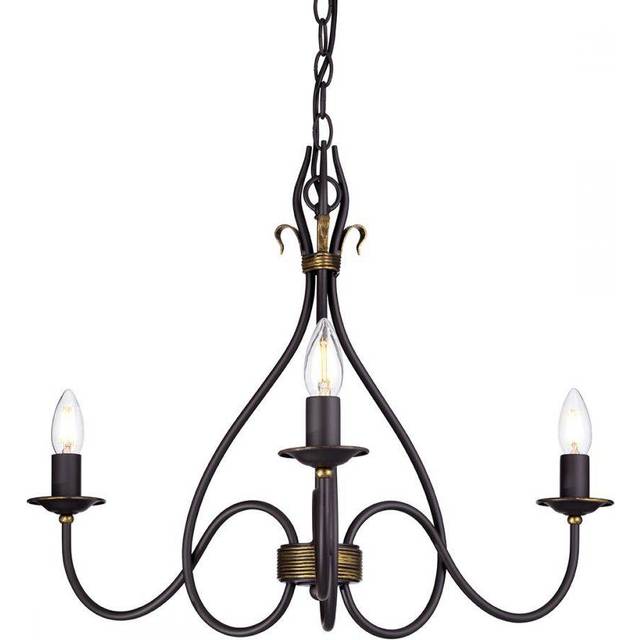 Elstead WM3 Windemere Three Light Chandelier Rust/gold