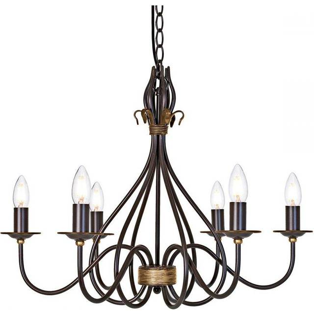 Elstead WM6 Windemere Six Light Chandelier Rust/gold