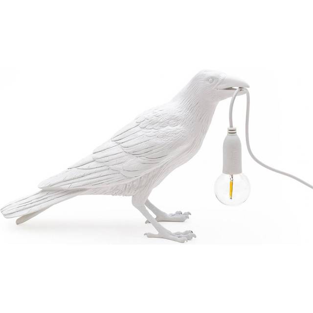 Seletti - Bird Lamp Waiting White - Bordslampor - Marcantonio Raimondi Malerba - Vit