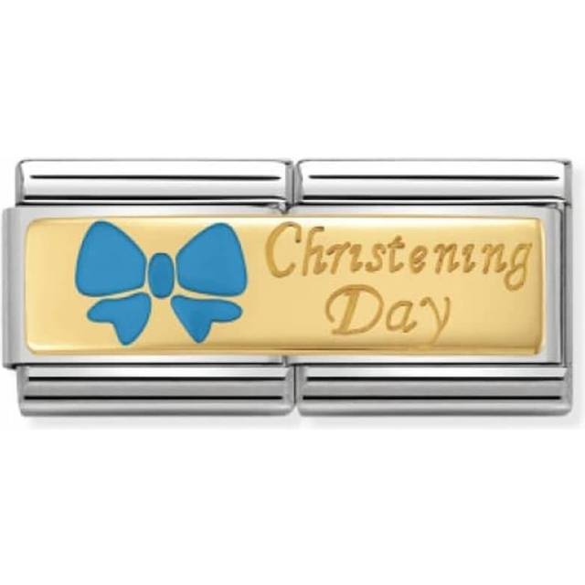 Nomination Classic 18k Gold Blue Christening Double Charm