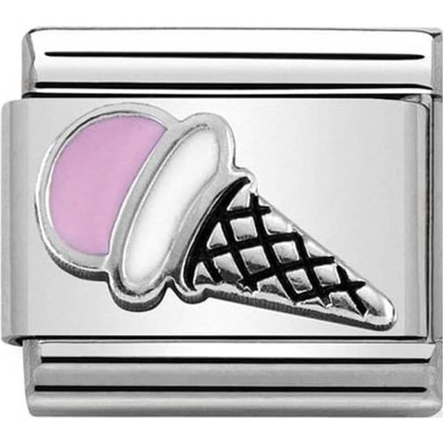 Nomination Classic Silver Pink Ice Cream Food &amp; Drink Charms