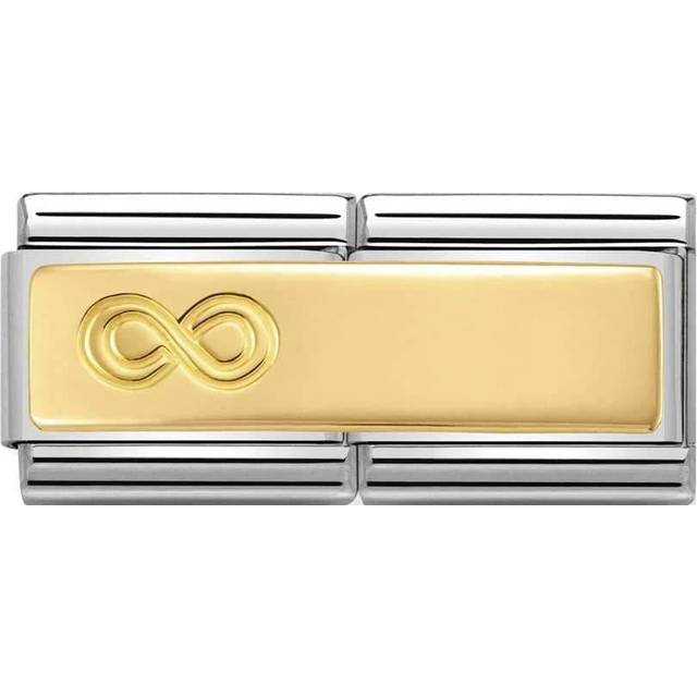 Nomination Classic Gold Engravable Double Plate Infinity Loop Charms