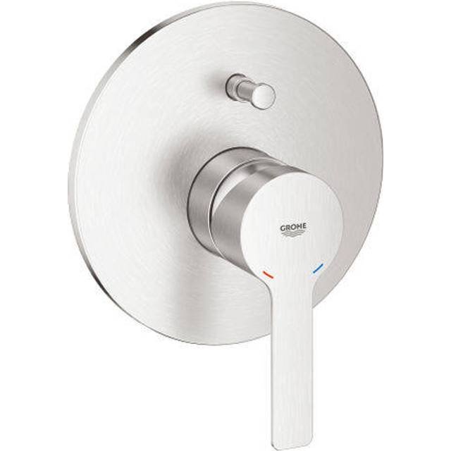 Grohe Lineare Concealed Shower Mixer Trim Set and Diverter With Single Lever - Super steel Finish: Super Steel