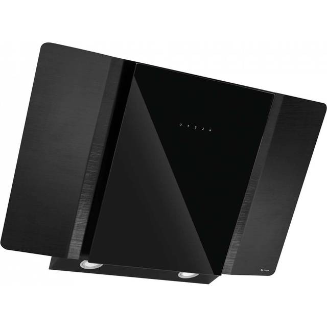 Caple ZEL900 90cm Black Glass Wall Chimney Hood