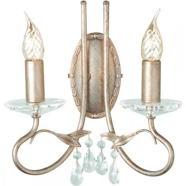 Elstead Lighting Christina Two Arm Silver and Gold Patina Wall Light