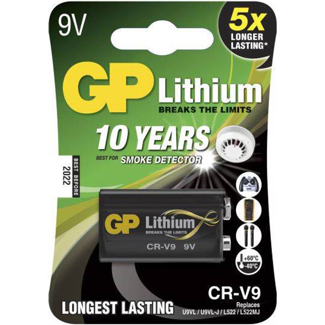 GP Alkaliska 9V- batteri 1-pack| GP | 6f22-6lr61 batteri | Lång livslängd, högre effektivitet och daglig användning
