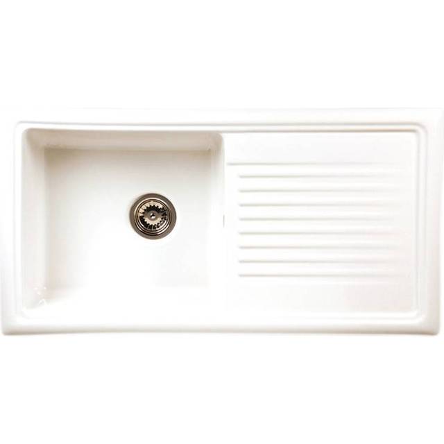 Reginox RL304CW 1.0 Bowl White Gloss Ceramic Reversible Kitchen Sink  & Waste Kit
