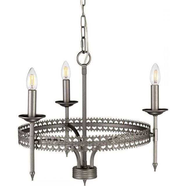 Elstead CROWN3 Crown 3 Light Chandelier Iron Gate