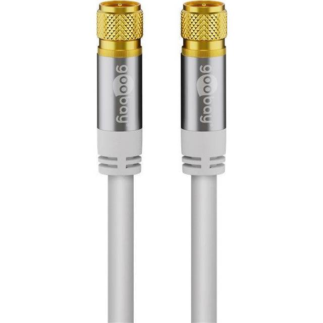 Goobay 70664 2 m satellitkabel med F-kontakt för DVB-S-mottagare, 75 ohm, kabelinternet modem, router svart