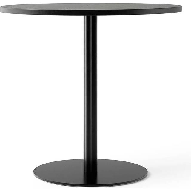 Audo Copenhagen - Harbour Column Dining Table Ø60 Black Painted Oak Veneer with Black Base - Matbord - Norm Architects - Svart - MDF/Metall/Trä
