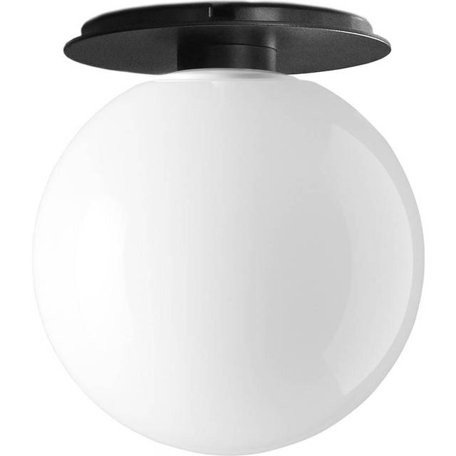 Audo - TR Bulb Wall/Ceiling Lamp - opal matt/schwarz/H 22cm, Ø 20cm - black (22.0 x &#8960;20.0cm)