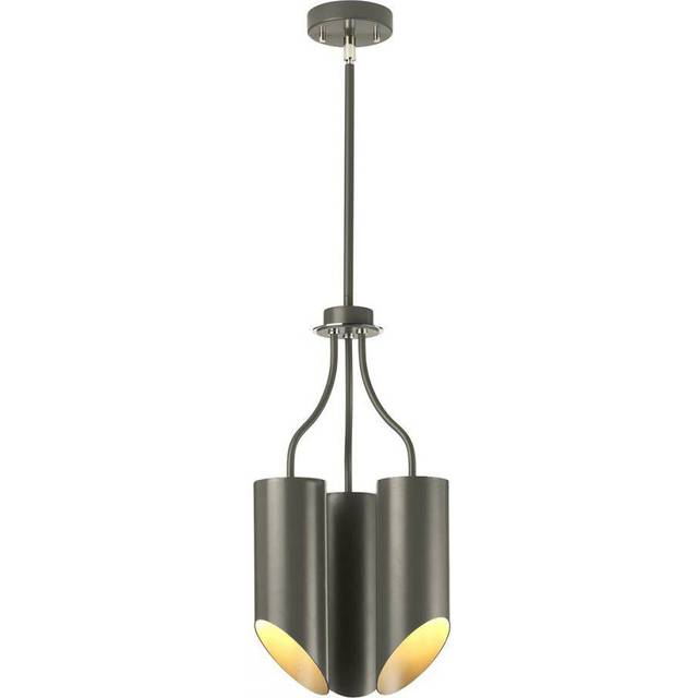 Elstead QUINTO3GPN Quinto 3 Light Ceiling Chandelier In Grey And Nickel