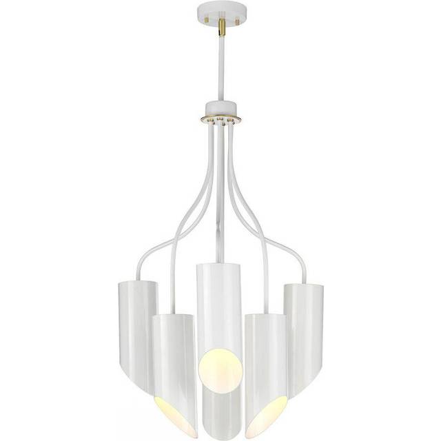 Elstead QUINTO6 GPN Quinto 6 Light Chandelier Dark Grey Polished Nicke