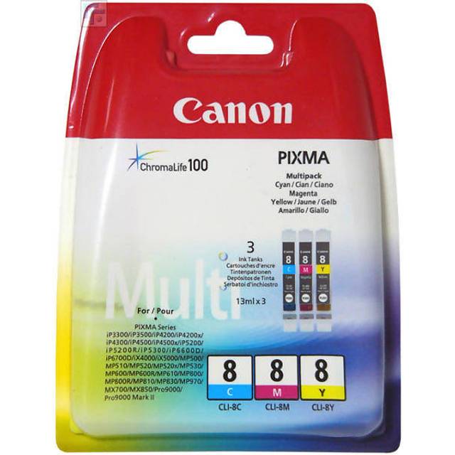 Canon 0621B029 (CLI-8) Ink cartridge multi pack, 3x13ml, Pack qty 3