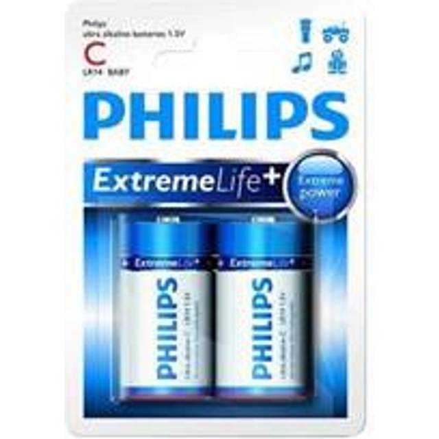 Philips LR14 C Alkaline Batteries 2 pcs - Silver