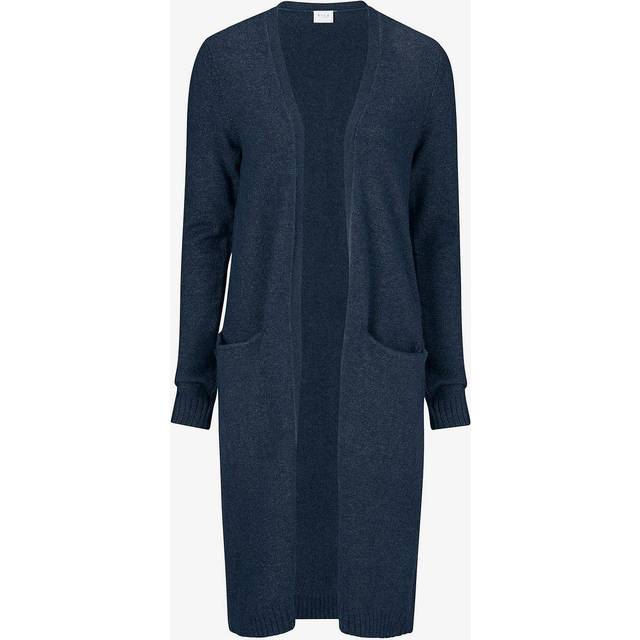 Vila dam Cardigan-tröja Viril L/S långa stickade koftor, Blå (total klippdetalj:melange), L
