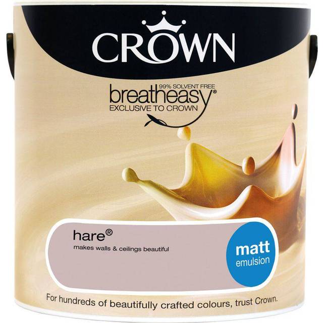 Crown Breatheasy Walls & Ceilings Hare Matt Emulsion Paint 2.5L - Brown