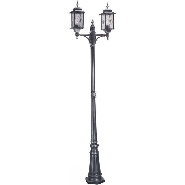 Elstead Wexford Double Lamp Post - Black/Silver