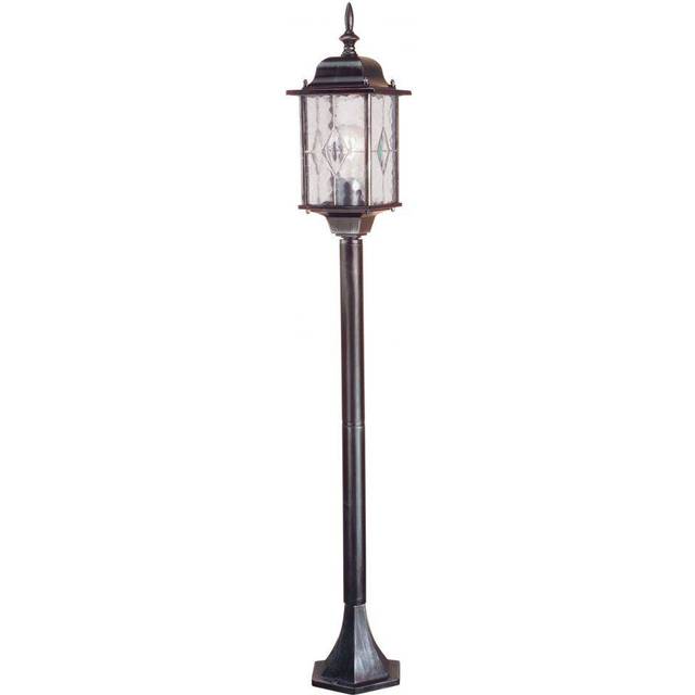 Wexford - 1 Light Outdoor Bollard Lantern Black Silver IP43, E27 - Elstead