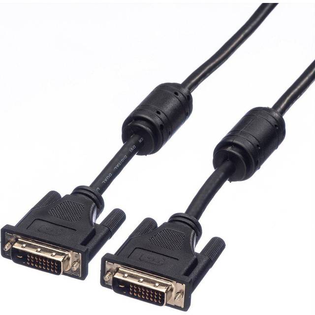 DVI Cable | Monitor cable DVI Plug-Plug | Dual Link connection cable Black 1 m