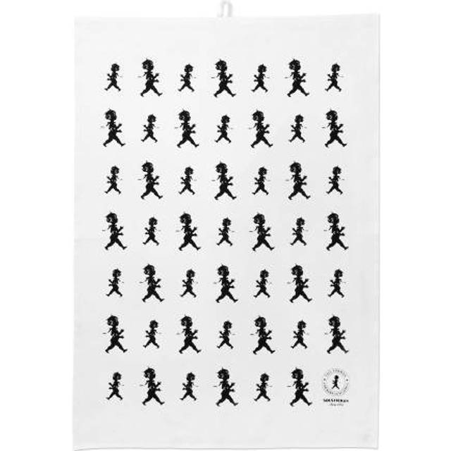 Solstickan Design Solstickan tea towel 50x70 cm White-black