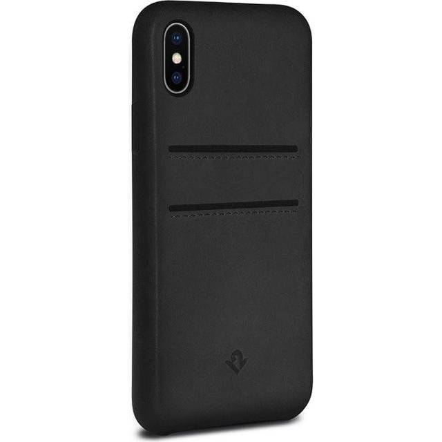 Twelve South Relaxed Leather Case for iPhone X/Xs, Hand Burnished Leather Wallet Shell (black)