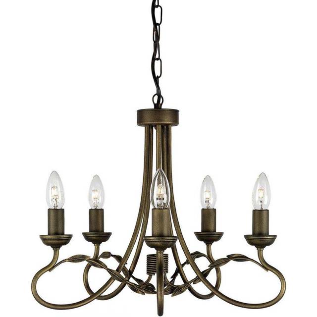 Elstead OV5 BLK/GOLD Olivia Five Light Chandelier Black/gold